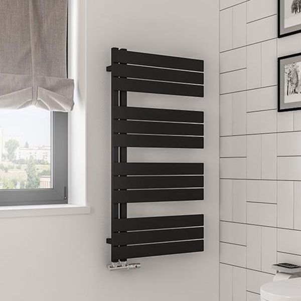 Eastbrook Helmsley Matt Black Designer Towel Rail 1150 x 600mm