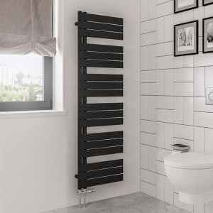 Eastbrook Helmsley Matt Black Designer Towel Rail 1640 x 500mm