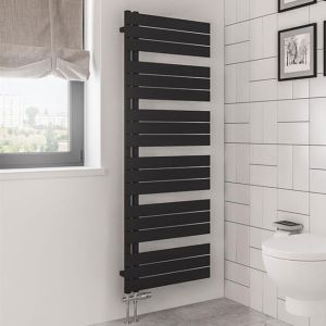 Eastbrook Helmsley Matt Black Designer Towel Rail 1640 x 600mm