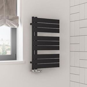 Eastbrook Helmsley Matt Black Designer Towel Rail 800 x 500mm