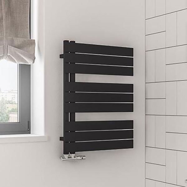 Eastbrook Helmsley Matt Black Designer Towel Rail 800 x 600mm