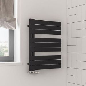 Eastbrook Helmsley Matt Black Designer Towel Rail 800 x 600mm