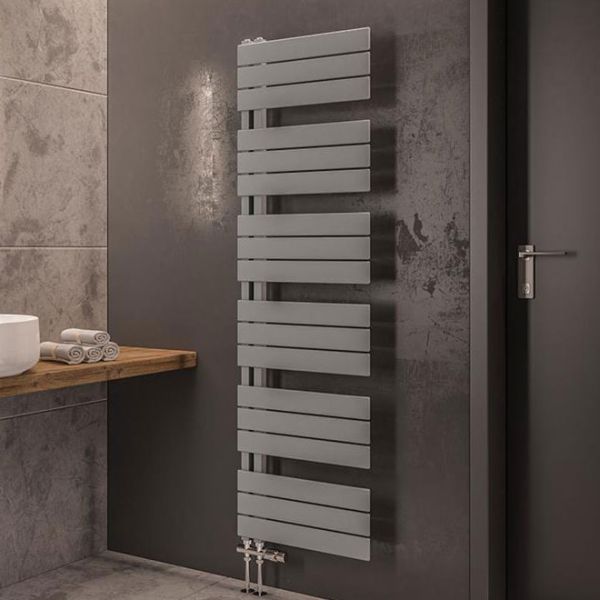 Eastbrook Helmsley Matt Grey Designer Towel Rail 1640 x 500mm