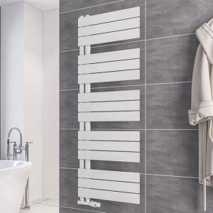 Eastbrook Helmsley Matt White Designer Towel Rail 1400 x 500mm