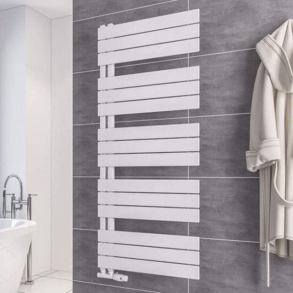 Eastbrook Helmsley Matt White Designer Towel Rail 1400 x 600mm