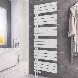 Eastbrook Helmsley Matt White Designer Towel Rail 1640 x 600mm