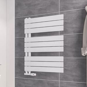 Eastbrook Helmsley Matt White Designer Towel Rail 800 x 600mm