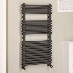 Eastbrook Imperia 2 Column Anthracite Traditional Towel Rail 1140 x 600mm