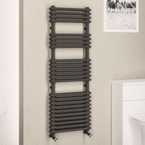 Eastbrook Imperia 2 Column Anthracite Traditional Towel Rail 1430 x 500mm