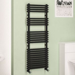 Eastbrook Imperia 2 Column Black Traditional Towel Rail 1430 x 500mm