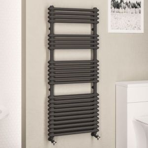 Eastbrook Imperia 2 Column Anthracite Traditional Towel Rail 1430 x 600mm