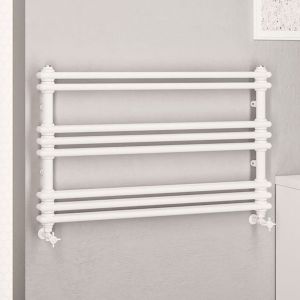 Eastbrook Imperia 2 Column White Traditional Towel Rail 612 x 1000mm