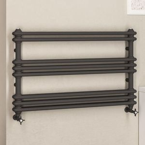 Eastbrook Imperia 2 Column Anthracite Traditional Towel Rail 612 x 1000mm