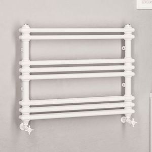 Eastbrook Imperia 2 Column White Traditional Towel Rail 612 x 800mm