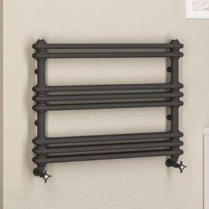 Eastbrook Imperia 2 Column Anthracite Traditional Towel Rail 612 x 800mm