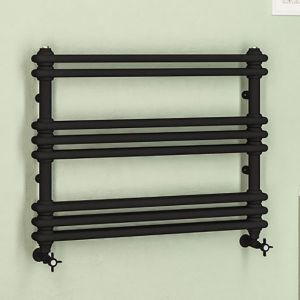 Eastbrook Imperia 2 Column Black Traditional Towel Rail 612 x 800mm