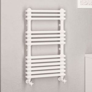 Eastbrook Imperia 2 Column White Traditional Towel Rail 832 x 500mm