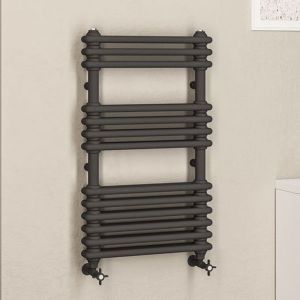 Eastbrook Imperia 2 Column Anthracite Traditional Towel Rail 832 x 500mm