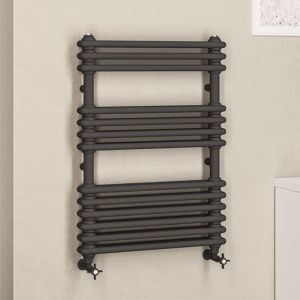 Eastbrook Imperia 2 Column Anthracite Traditional Towel Rail 832 x 600mm