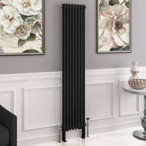 Eastbrook Imperia Matt Black 2 Column Radiator 1800 x 380mm