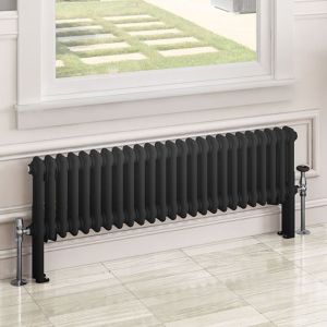 Eastbrook Imperia Matt Black 2 Column Radiator 300 x 1145mm