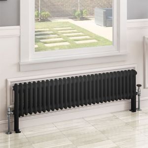 Eastbrook Imperia Matt Black 2 Column Radiator 300 x 1370mm