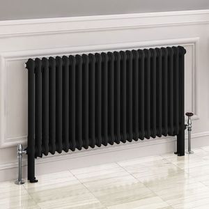 Eastbrook Imperia Matt Black 2 Column Radiator 600 x 1145mm