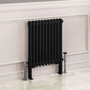 Eastbrook Imperia Matt Black 2 Column Radiator 600 x 515mm