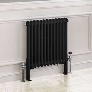 Eastbrook Imperia Matt Black 2 Column Radiator 600 x 605mm