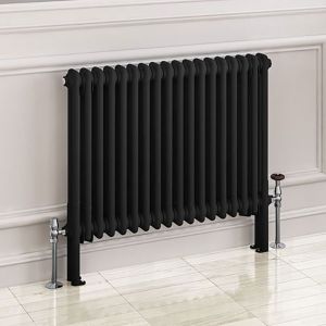 Eastbrook Imperia Matt Black 2 Column Radiator 600 x 830mm