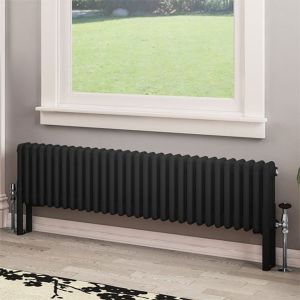 Eastbrook Imperia Matt Black 3 Column Radiator 300 x 1370mm