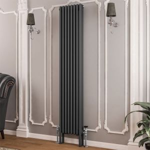 Eastbrook Imperia Matt Anthracite 3 Column Radiator 1800 x 380mm