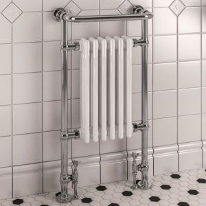 Eastbrook Isbourne Chrome and White Traditional Towel Radiator 940 x 507mm