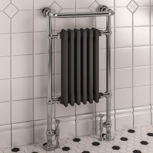 Eastbrook Isbourne Chrome and Anthracite Traditional Towel Radiator 940 x 507mm