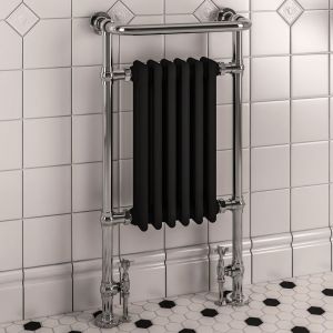 Eastbrook Isbourne Chrome and Black Traditional Towel Radiator 940 x 507mm