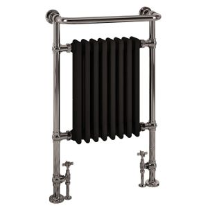 Eastbrook Isbourne Chrome and Black Traditional Towel Radiator 940 x 600mm