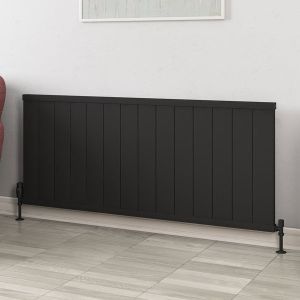 Eastbrook Kingswood Matt Black Aluminium Designer Radiator 600 x 1410mm