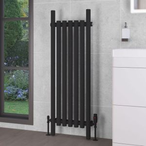 Eastbrook Lambourne Matt Black Steel Designer Radiator 1200 x 420mm