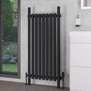 Eastbrook Lambourne Matt Black Steel Designer Radiator 1200 x 540mm