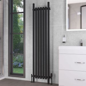 Eastbrook Lambourne Matt Black Steel Designer Radiator 1800 x 420mm