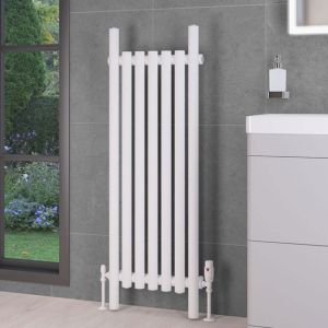 Eastbrook Lambourne Matt White Steel Designer Radiator 1200 x 420mm