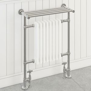 Eastbrook Leadon Chrome and White Traditional Towel Radiator 940 x 700mm