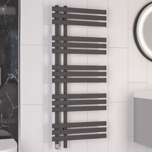 Eastbrook Loddon Dry Element Anthracite Electric Towel Rail 1200 x 500mm