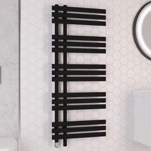 Eastbrook Loddon Dry Element Black Electric Towel Rail 1200 x 500mm