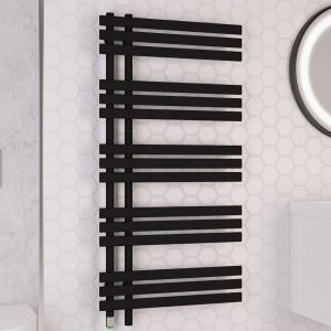 Eastbrook Loddon Dry Element Black Electric Towel Rail 1200 x 600mm