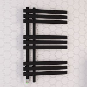 Eastbrook Loddon Dry Element Black Electric Towel Rail 800 x 500mm