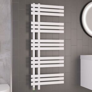 Eastbrook Loddon Dry Element White Electric Towel Rail 1200 x 500mm