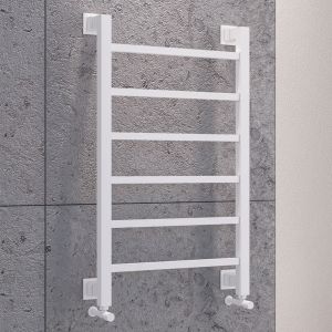 Eastbrook Loxley Matt White Designer Towel Rail 800 x 500mm