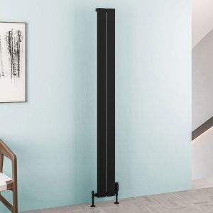 Eastbrook Malmesbury Matt Black Aluminium Designer Radiator 1800 x 185mm