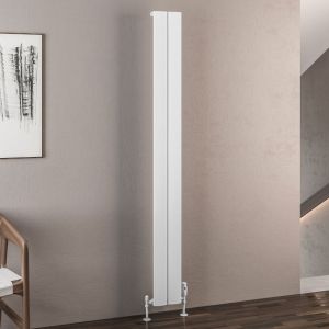 Eastbrook Malmesbury Matt White Aluminium Designer Radiator 1800 x 185mm